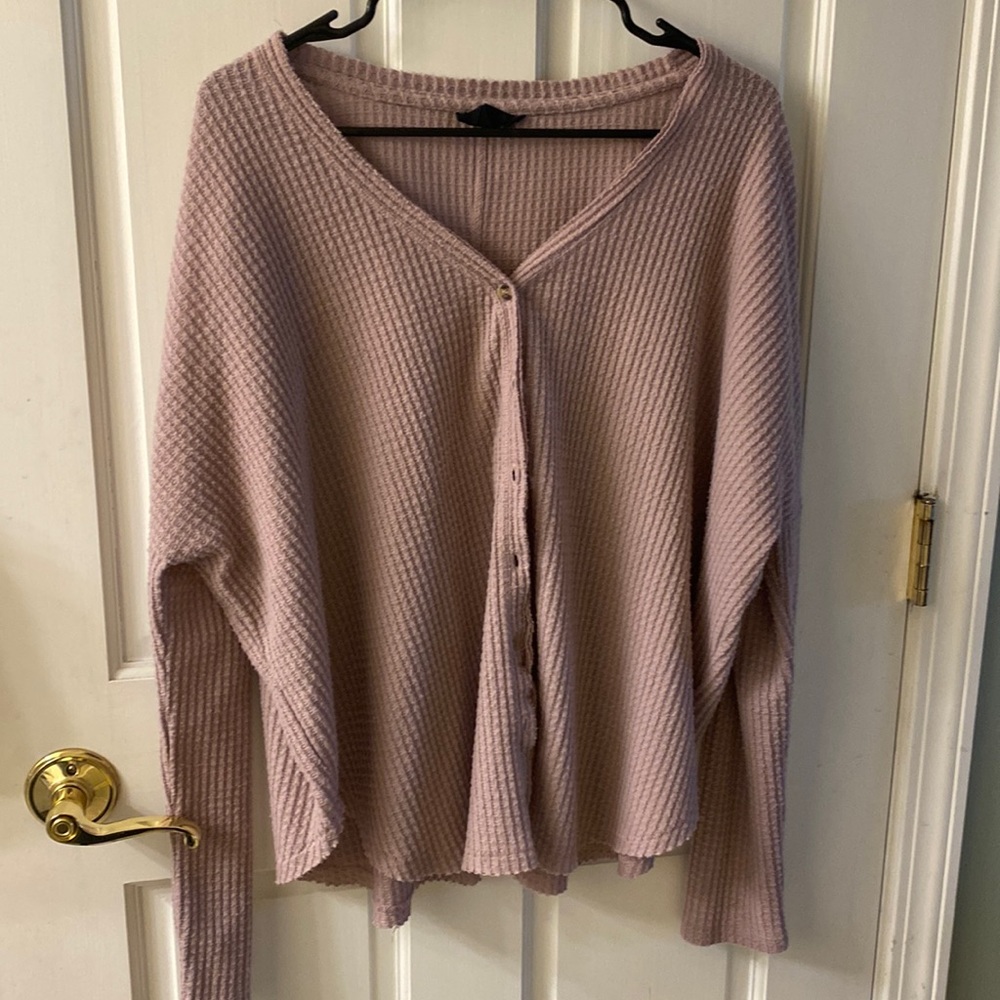 Urban Outfitters pink button up sweater
